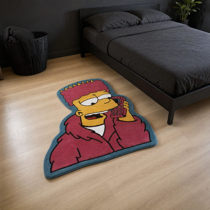 Bart Rug - scale shot with bed