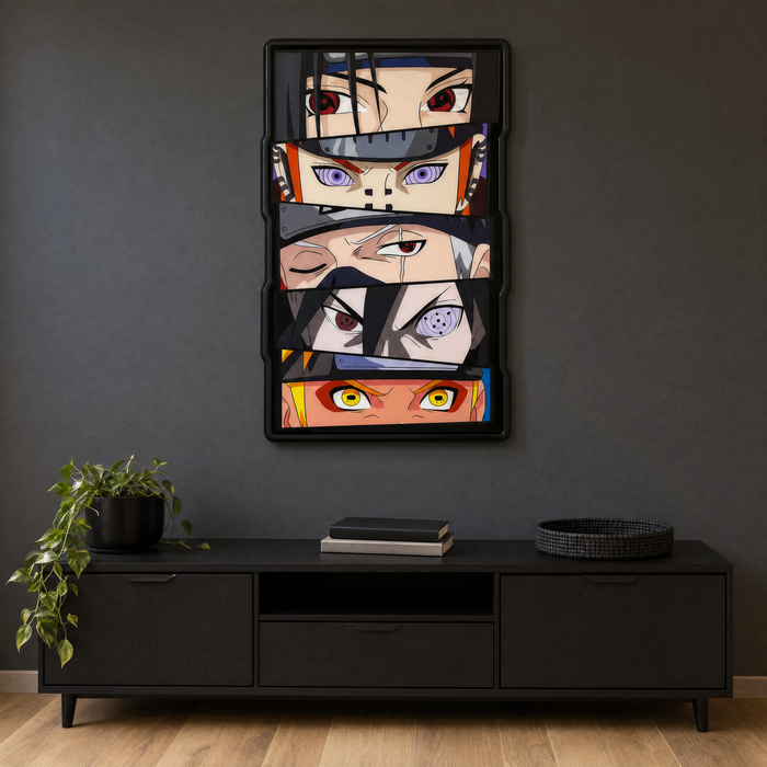 Anime Eyes Wall Art - living room scene