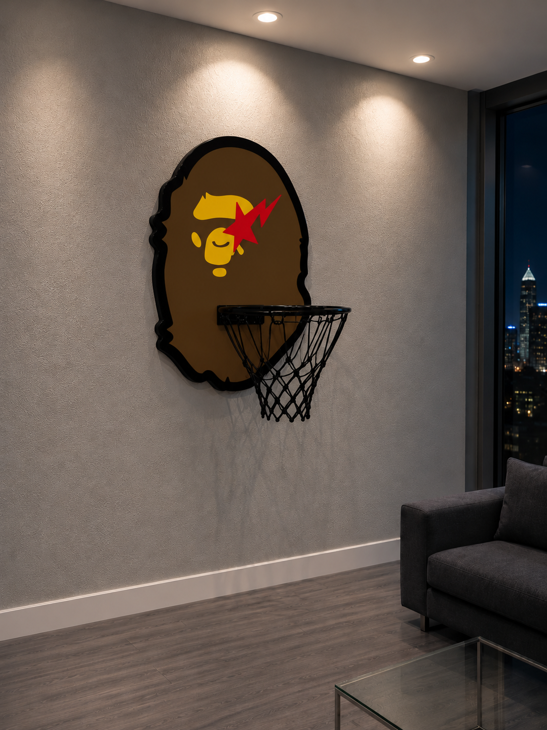 Ape Head Wall Art Mini Hoop