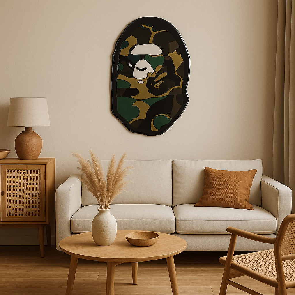 Camo Ape Head Wall Art
