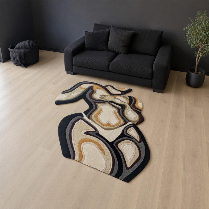 Body Rug - scale shot with sofa