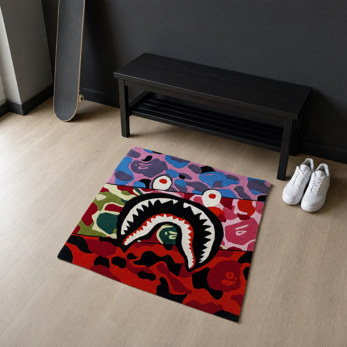 Bape Camo Rug - entryway scale shot