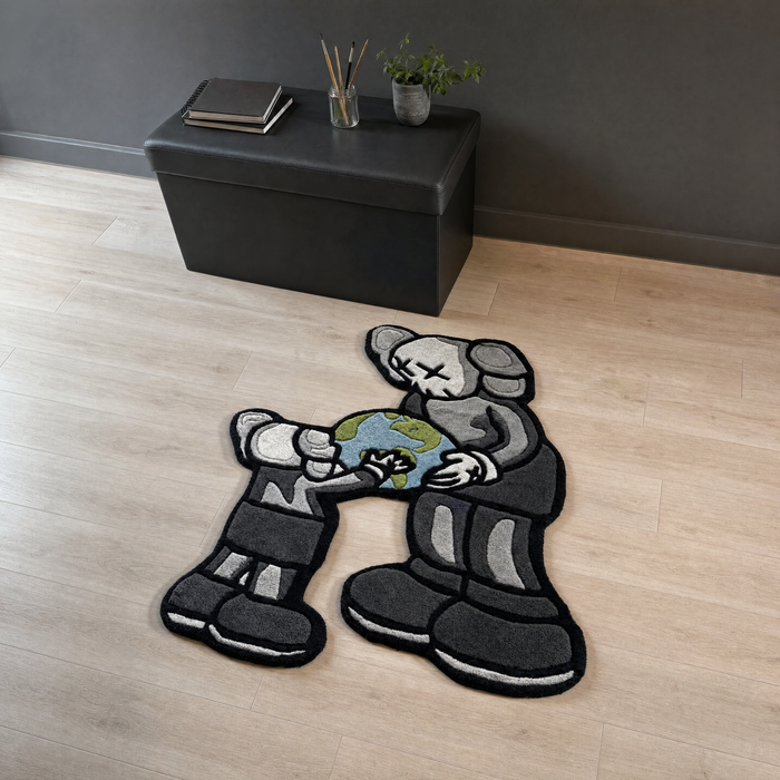 Kaws World Rug 1 - art studio scale shot