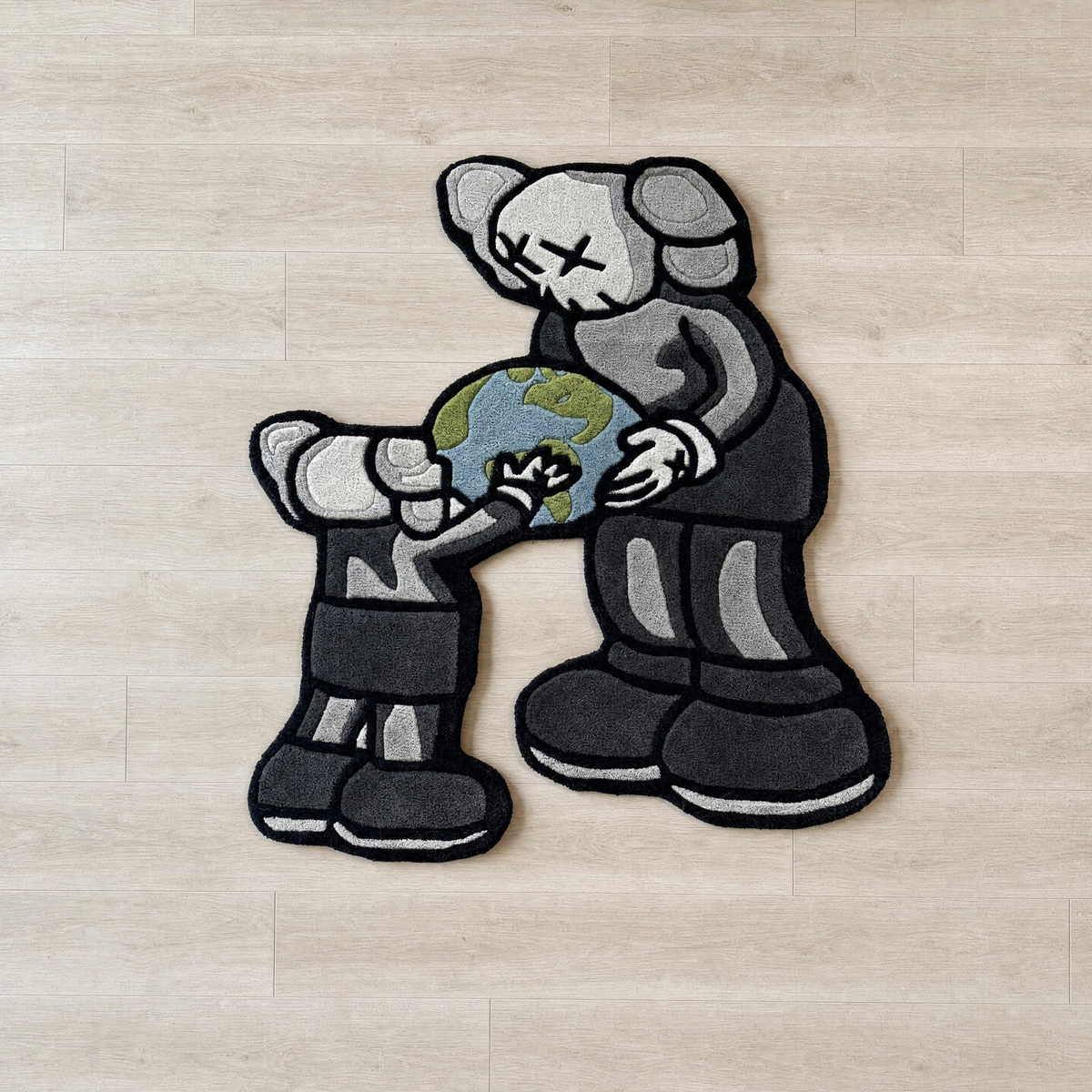 Kaws World Rug 1 - top-down overhead view