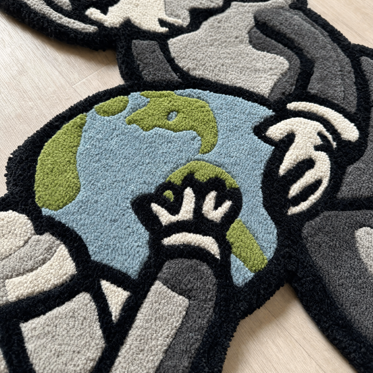 Kaws World Rug 1 - close-up texture detail