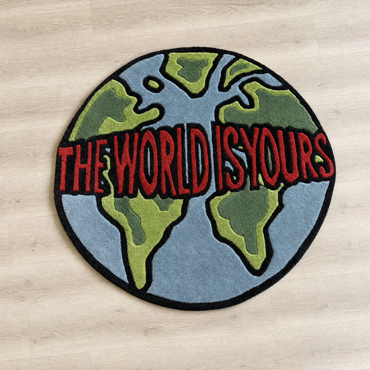 World Is Yours Rug 1 - top-down overhead view