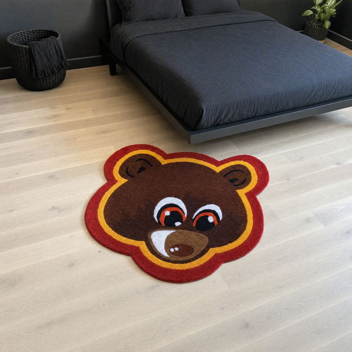 Retro Bear Rug - bedroom scale shot
