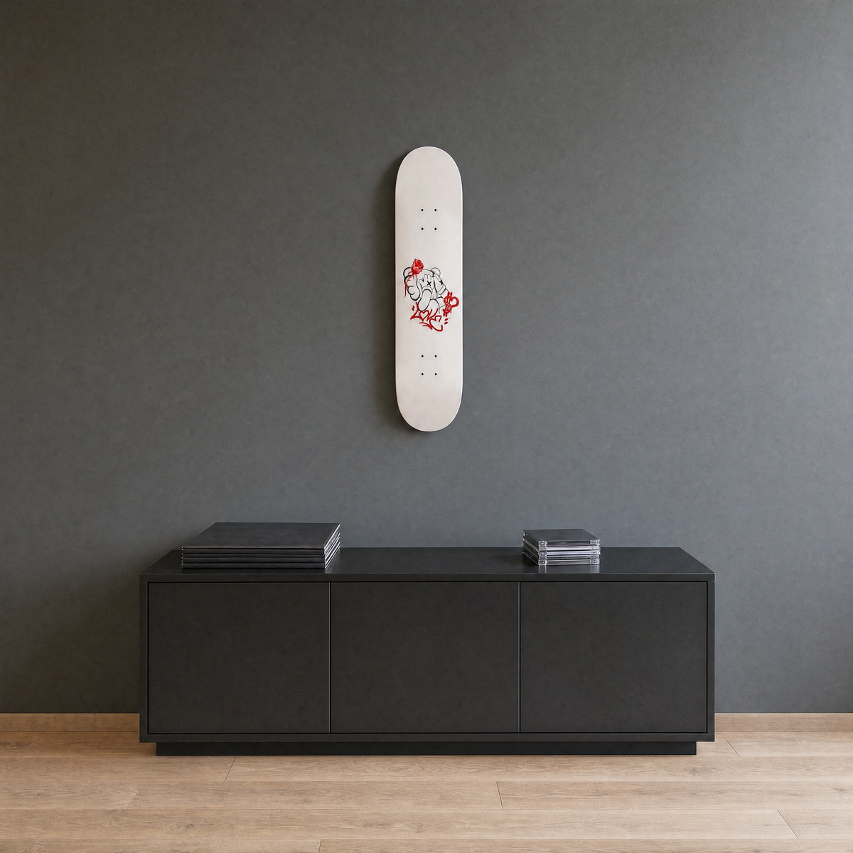 Graffiti Skateboard - wider room view
