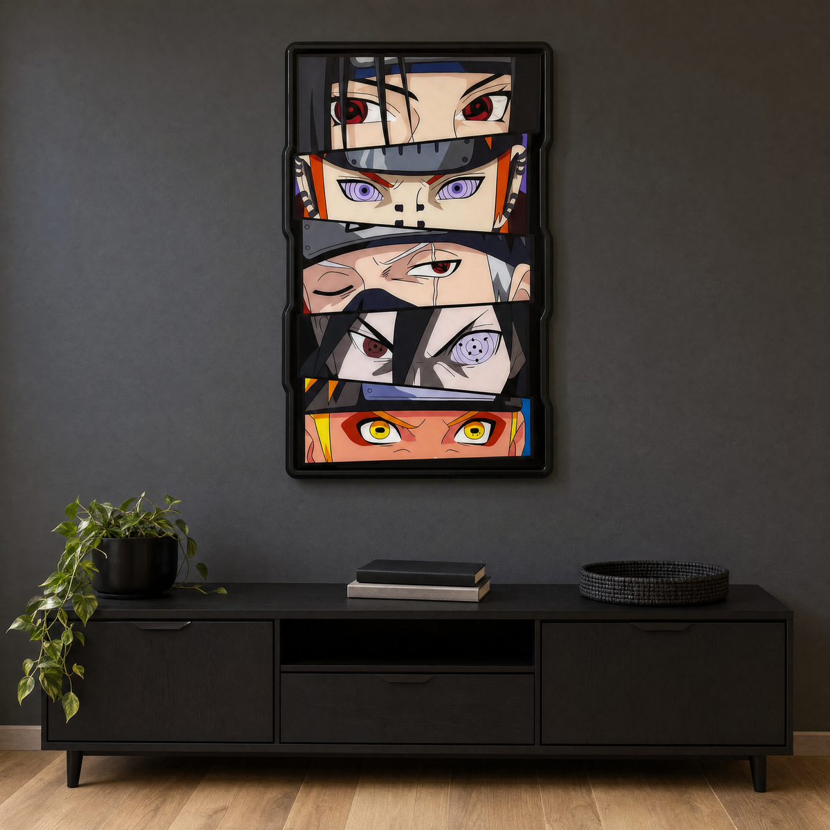 Anime Eyes Wall Art - living room scene