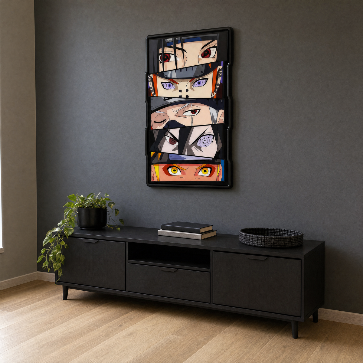 Anime Eyes Wall Art - wider room view