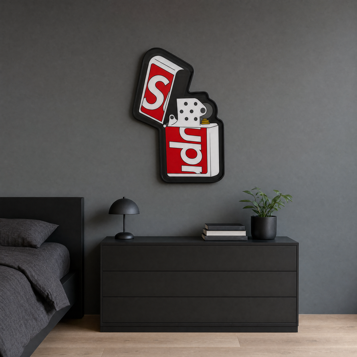 Lighter Wall Art - bedroom scene