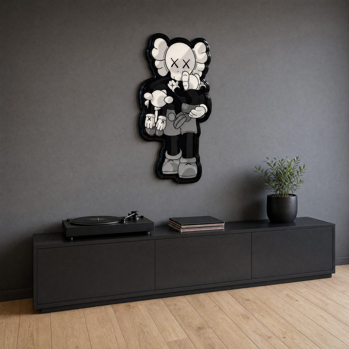 Figure Wall Art - wider room view