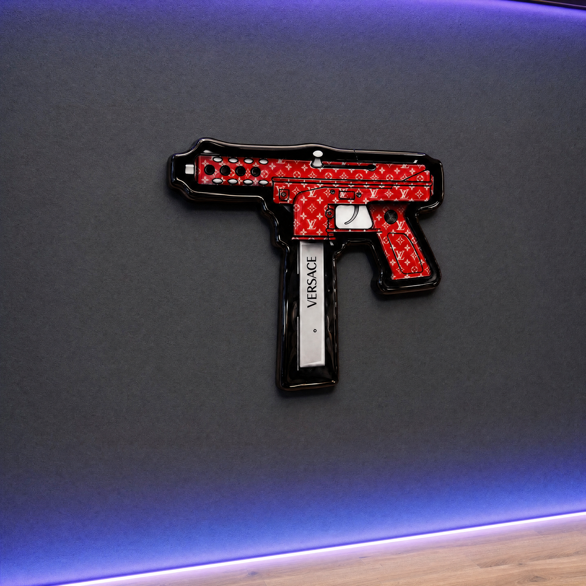 Sup LV Uzi - blank wall LED, three-quarter angle
