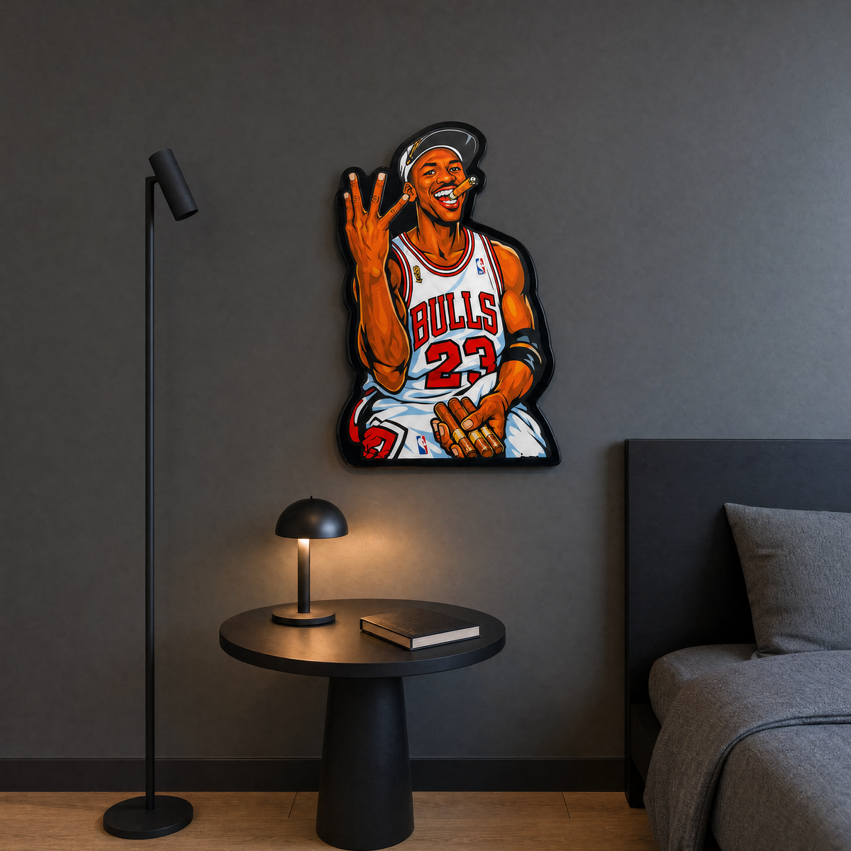 Jordan Wall Art - bedroom corner scene