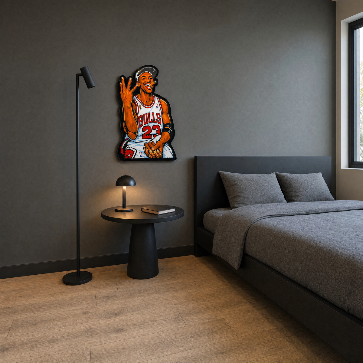 Jordan Wall Art - wider bedroom view