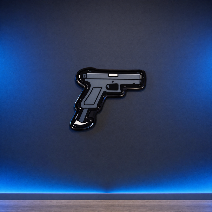 Scythe blick Wall Art - blank wall blue LED, straight-on
