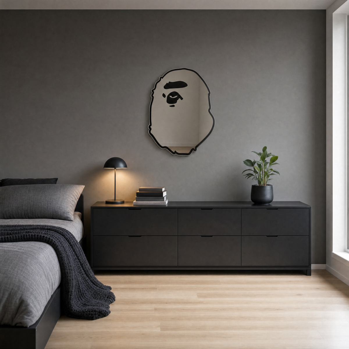 Ape Mirror - wider bedroom view